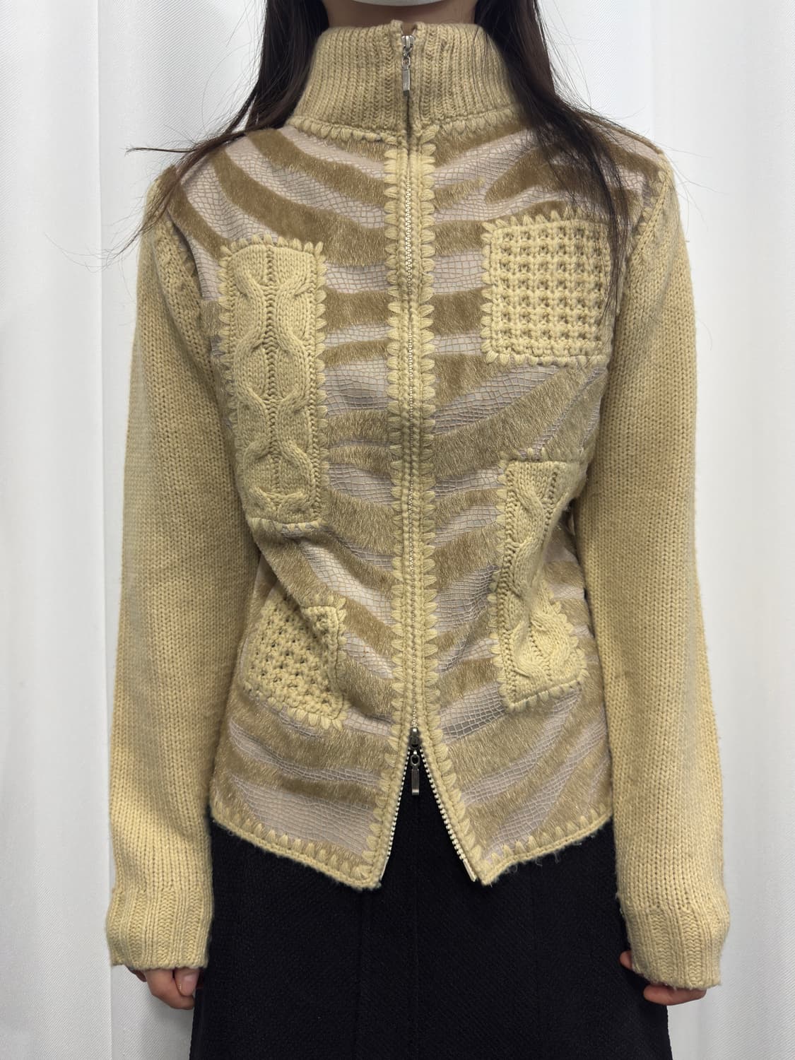 design knit twoway zipup 상품이미지1