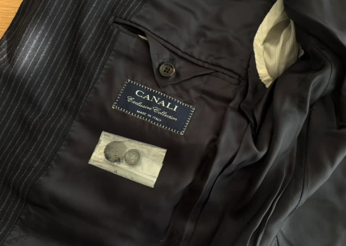 까날리 이태리제 100% 버진울 핀스트라이프 자켓 (48) 상품이미지3