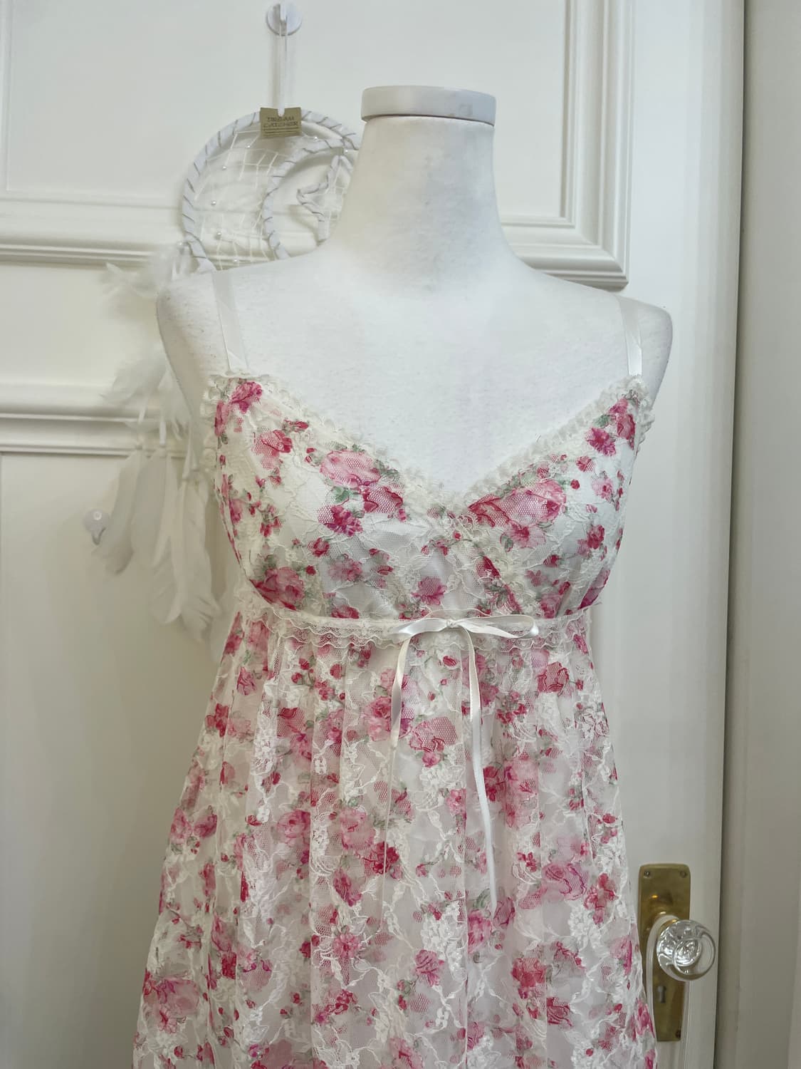pink flower lace lovely fairy midi opc 상품이미지6