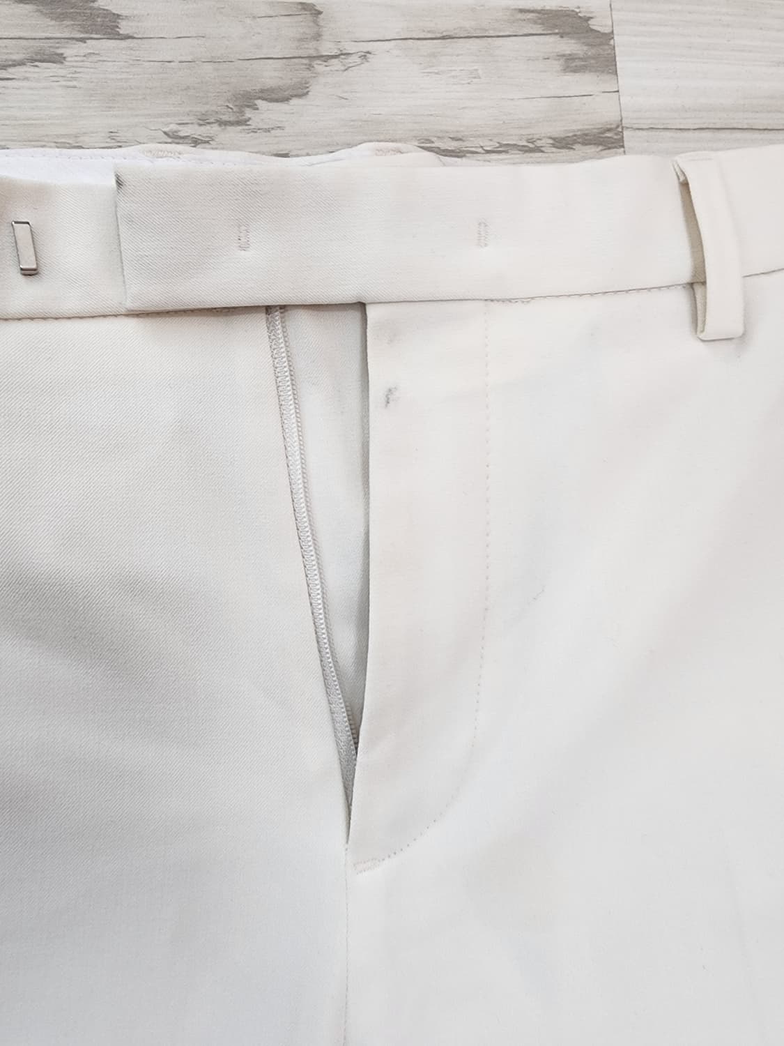 무신사 스탠다드 크림색 세미 와이드 슬랙스 팜 (32~33) 화이트 바지 상품이미지5