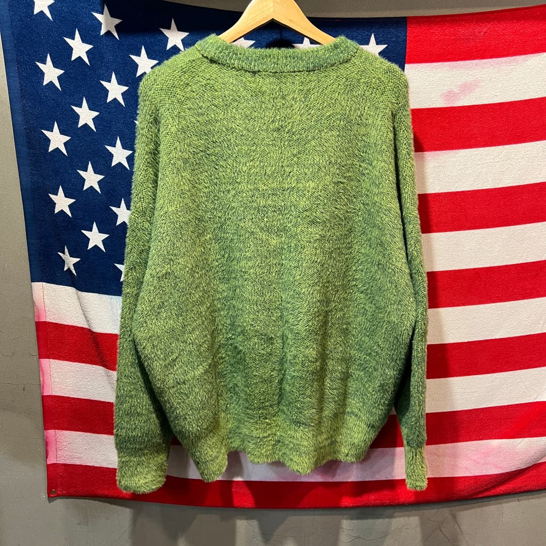 러기드하우스 빈티지 그린 퍼 니트 상품이미지2