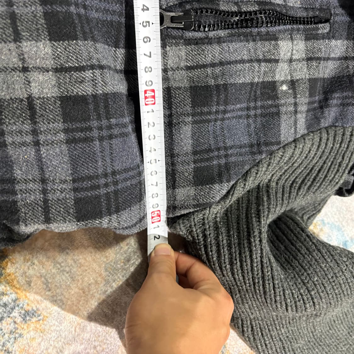 자라 맨 체크니트 자켓 상품이미지6