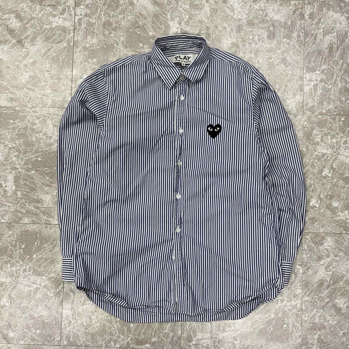 꼼데가르송 블랙 와펜 스트라이프 셔츠(S) 상품이미지2