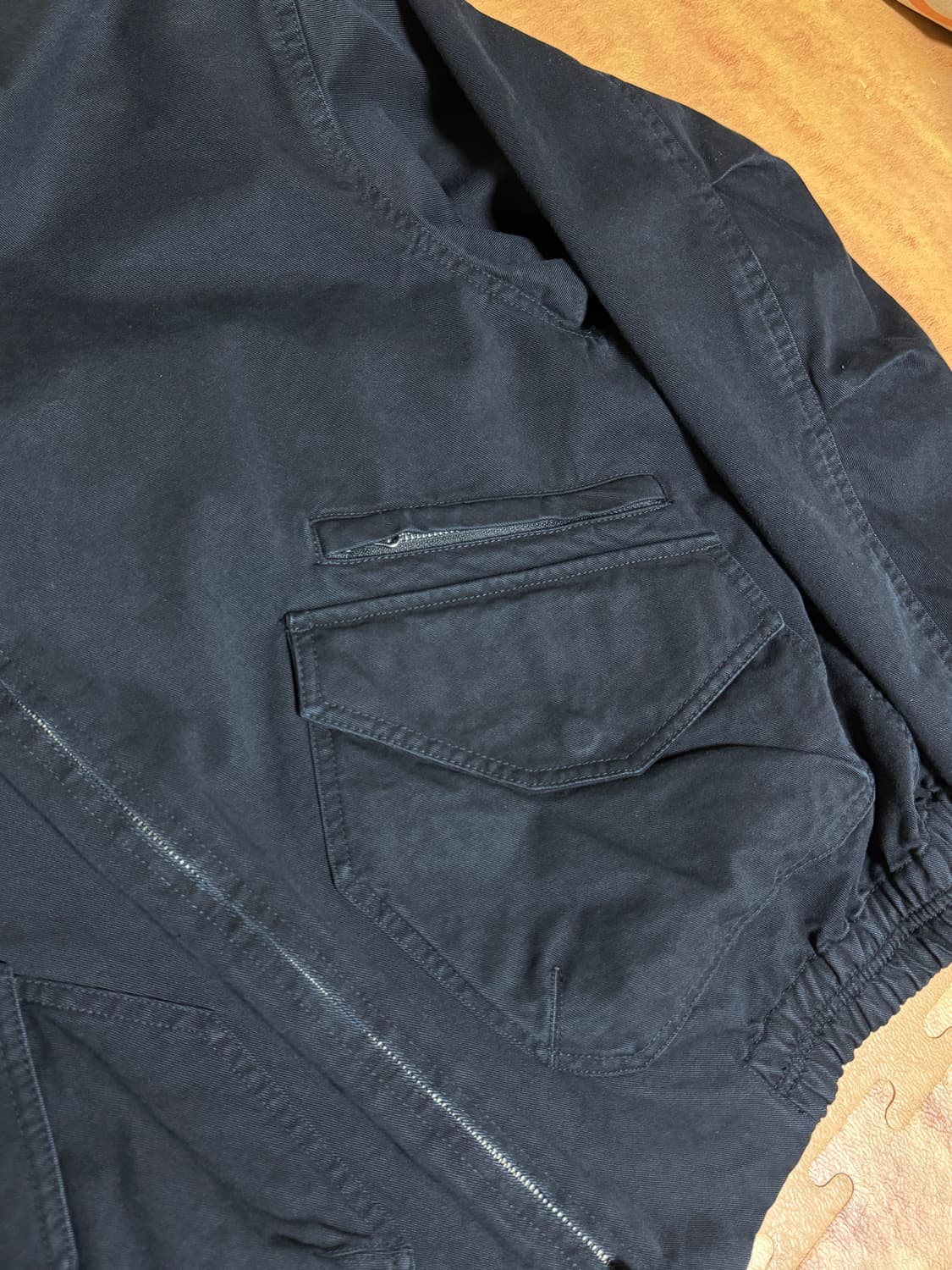 쿠어 카치온 워시드 트리밍 카라 점퍼 (워시드블랙) 상품이미지2