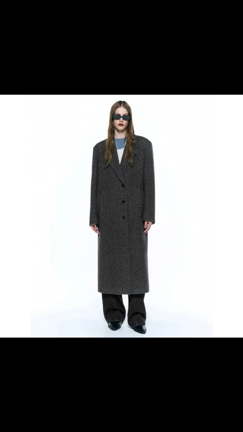 인사일런스 우먼 클래식 맥시 코트 차콜 xs 롱 코트 상품이미지1
