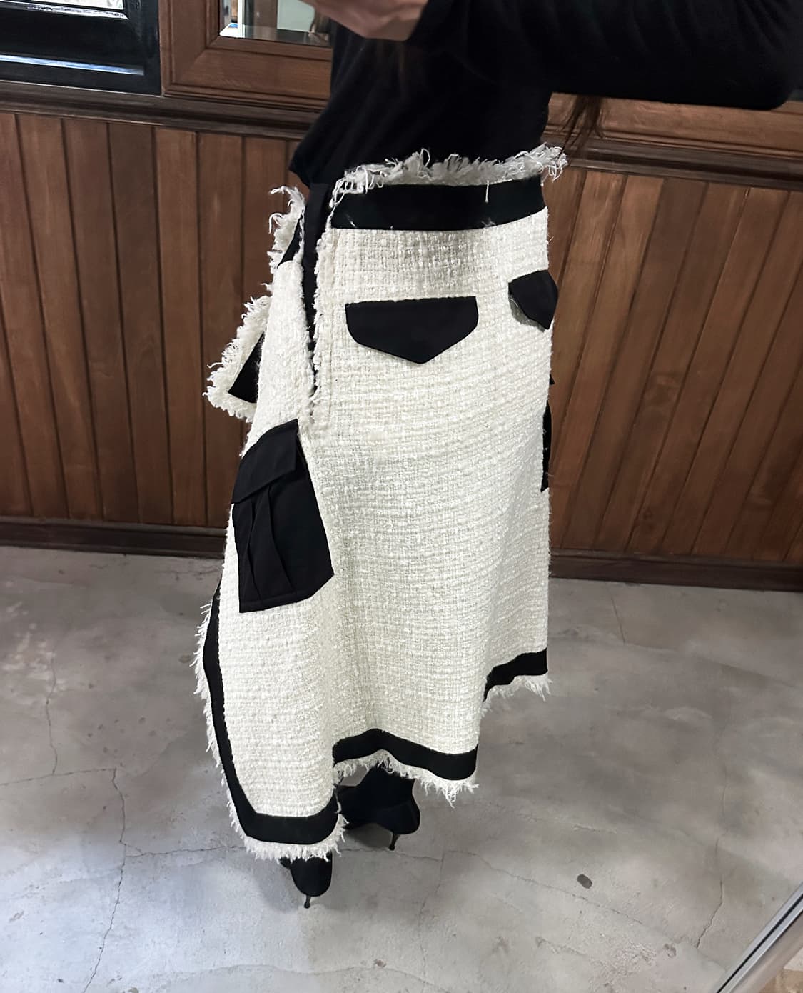 SACAI tweed hybrid wrap skirt 상품이미지4