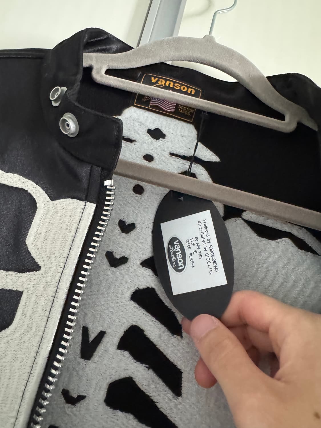 밴슨 본 라이더 자켓 블랙XL 상품이미지3