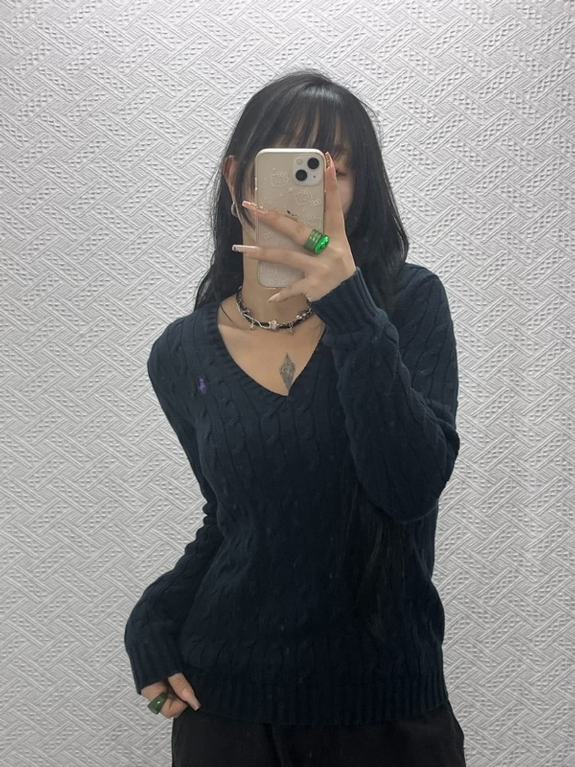 폴로 랄프로렌 빈티지 캐주얼 여리핏 폭닥 케이블 니트 S C08215 상품이미지1