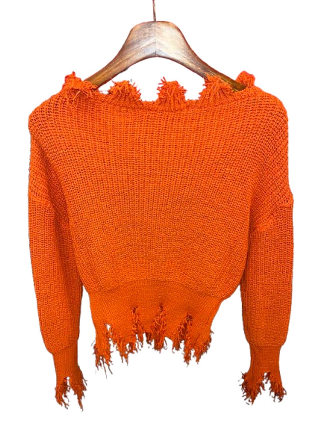 ICON  모헤어 뜨개 디테일 절개 니트 상품이미지5