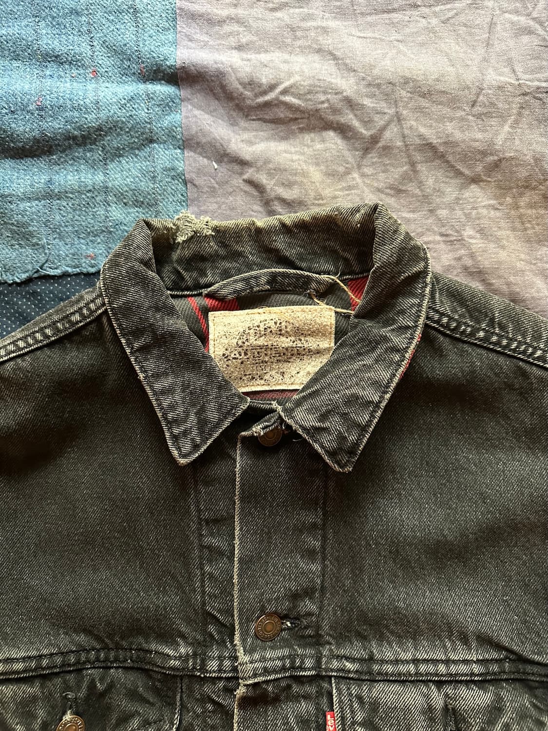 90s USA 빈티지 리바이스 블랙 데님 자켓 상품이미지2