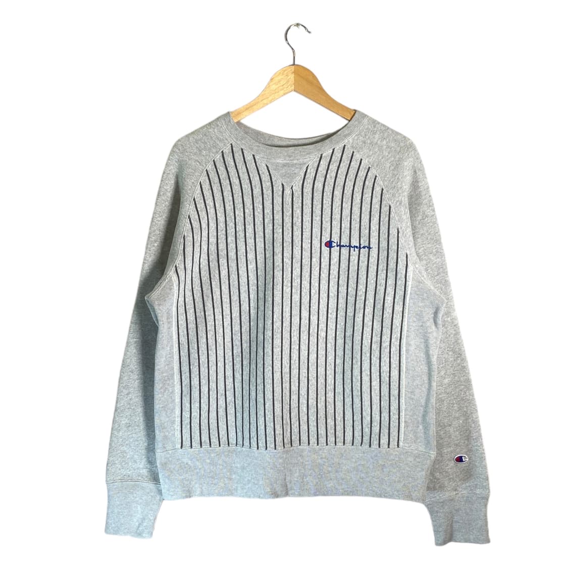 XL 챔피온 리버스위브 스트라이프 그레이 맨투맨 상품이미지2