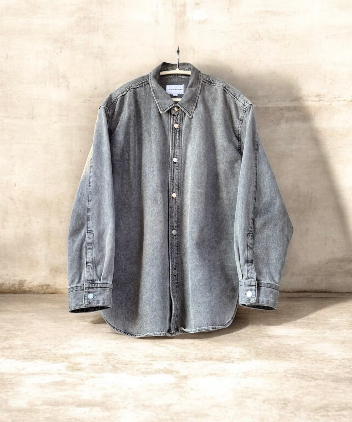 솔리드 옴므 빽로고 셔츠 자켓 상품이미지1