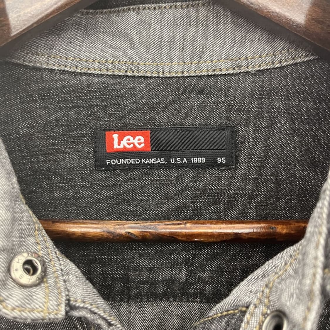 리 빈티지 에스닉 레트로 00s 흑청 워크 데님셔츠 95 C11992 상품이미지5