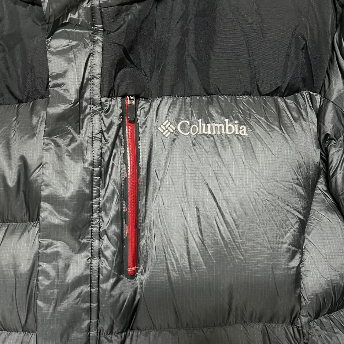 컬럼비아 블랙/그레이 구스다운 패딩 XL 상품이미지5