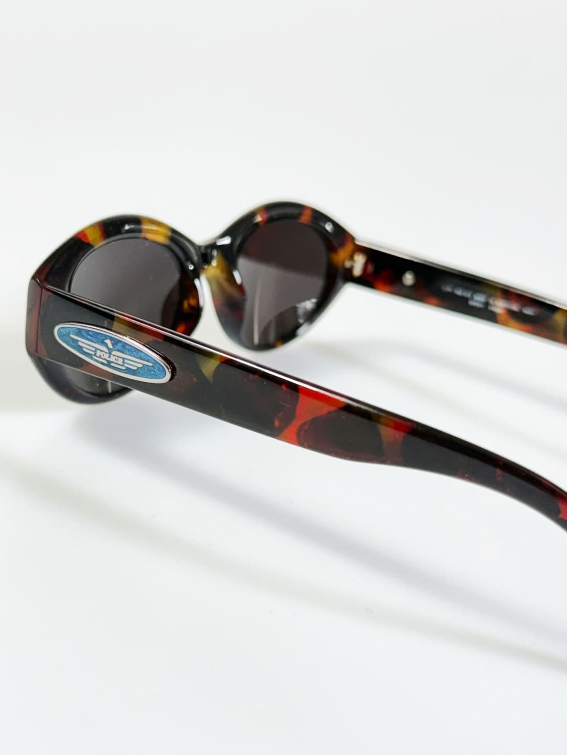 90s CITY POLICE 볼드 오벌 토터스쉘 빈티지 선글라스 상품이미지4