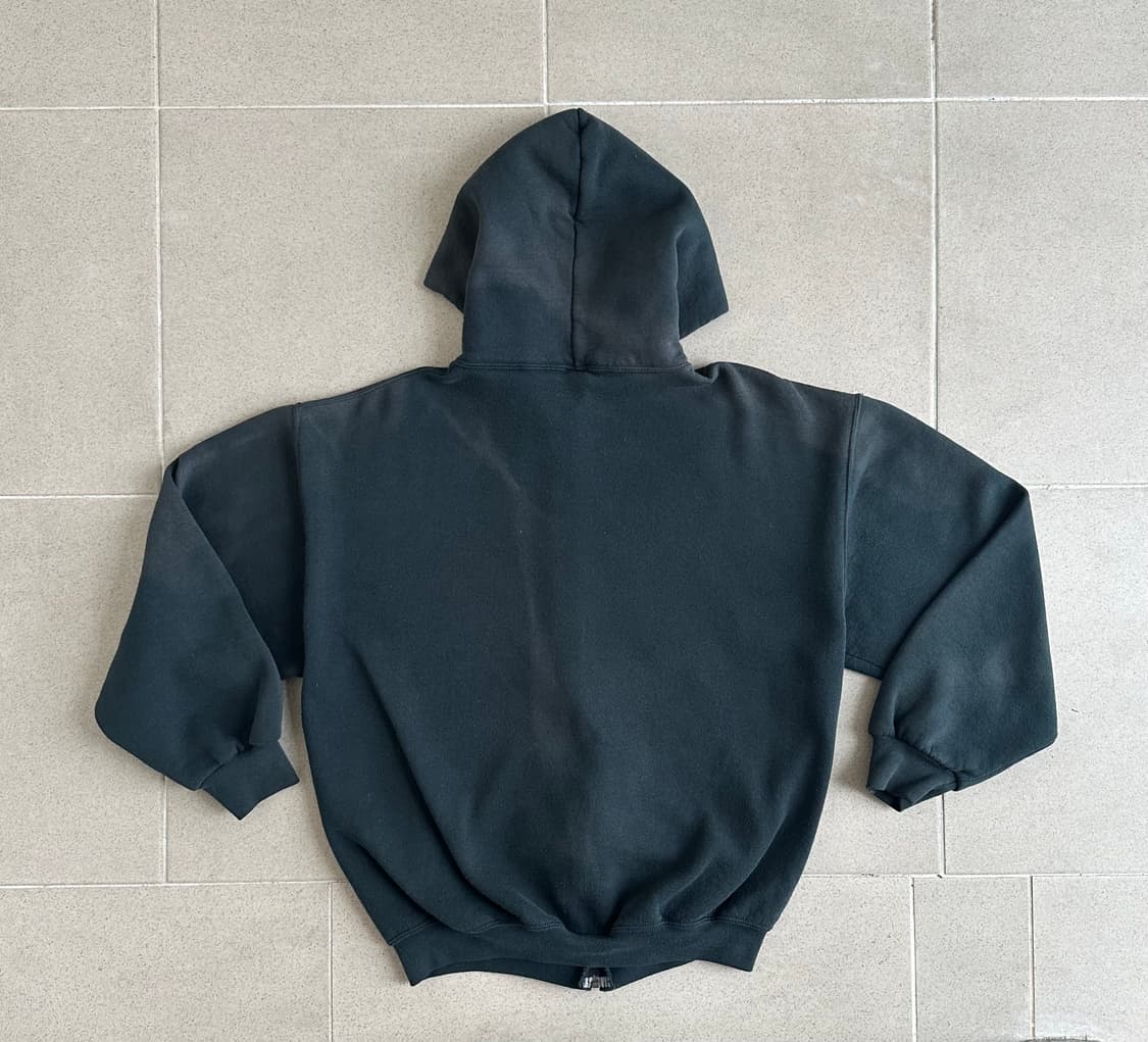 90s 빈티지 러셀 후드집업 청록 L 선페이딩 상품이미지2