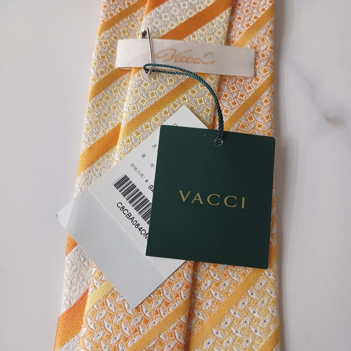 바씨 실크 옐로우 스트라이프 넥타이 8.7cm 새상품 A19097
 상품이미지7