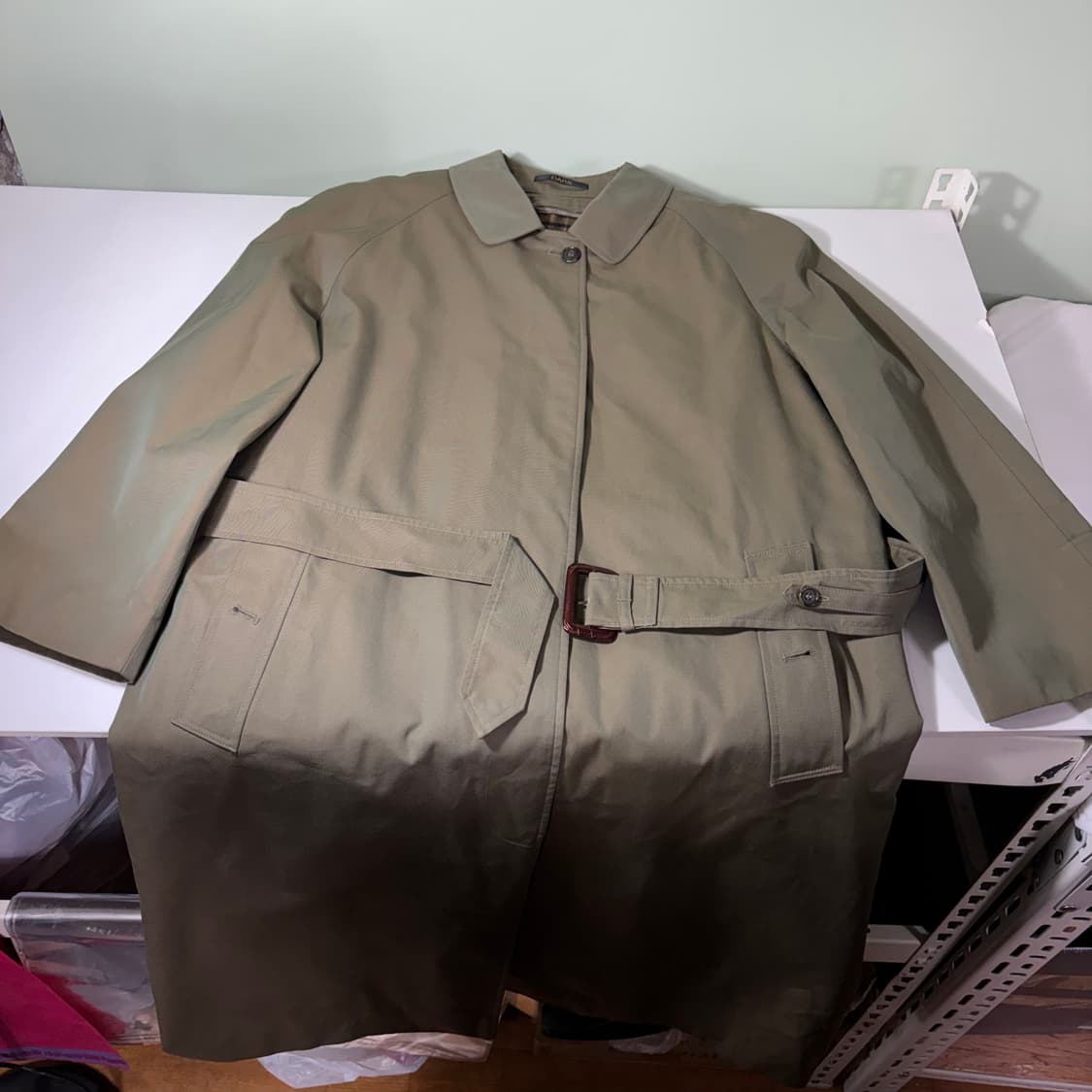 100 닥스 카키 내피탈부착 로브 발마칸 트렌치코트 상품이미지2