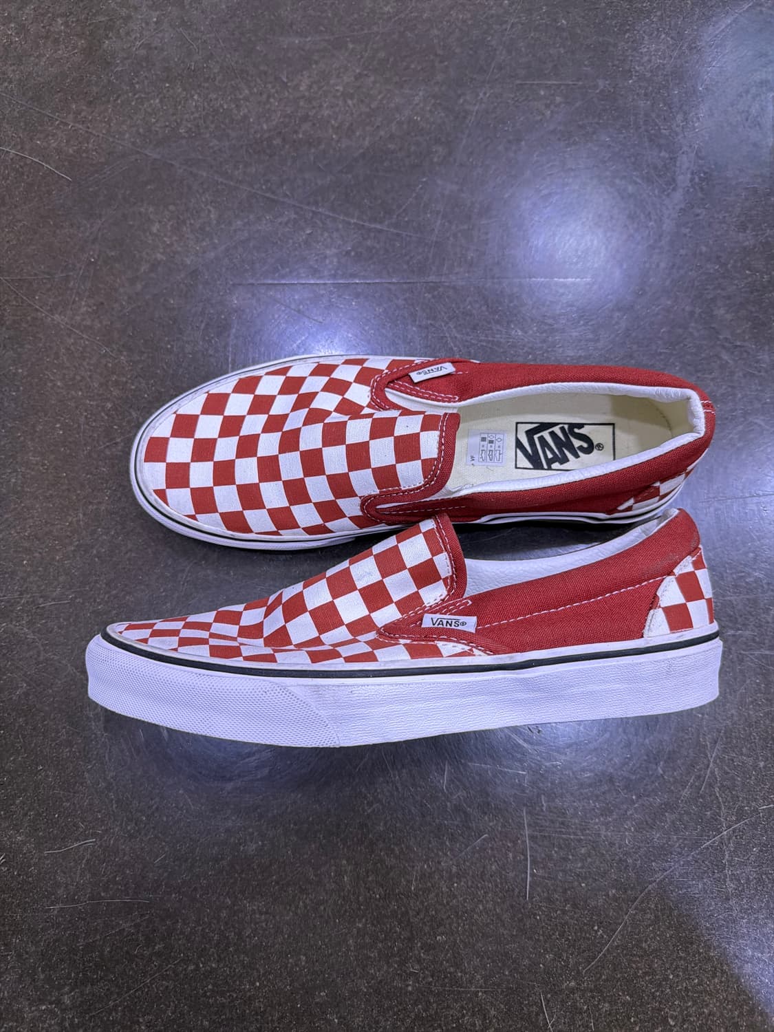 반스 체커보드 슬립온 스니커즈 레드 화이트 255 상품이미지6