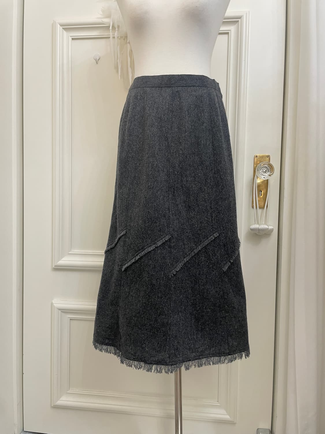 charcoal wool warm skirt 상품이미지5