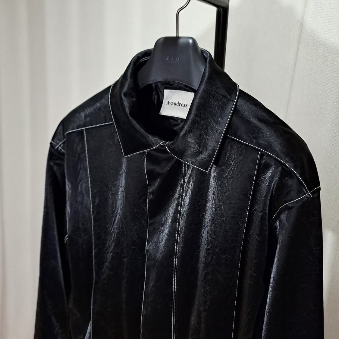 (택포) 어반드레스 아트 비건 레더 자켓 블랙 FREE B414 상품이미지4