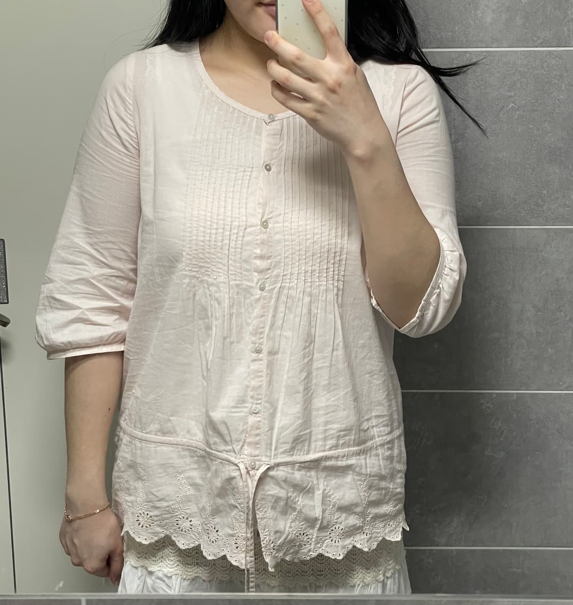 빈티지 얼스뮤직 연핑크 블라 상품이미지8
