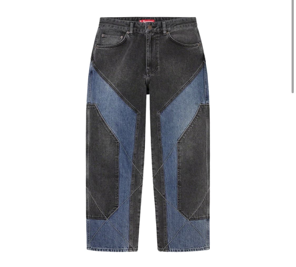 [34] 슈프림 투톤 패널드 진 블랙 상품이미지1