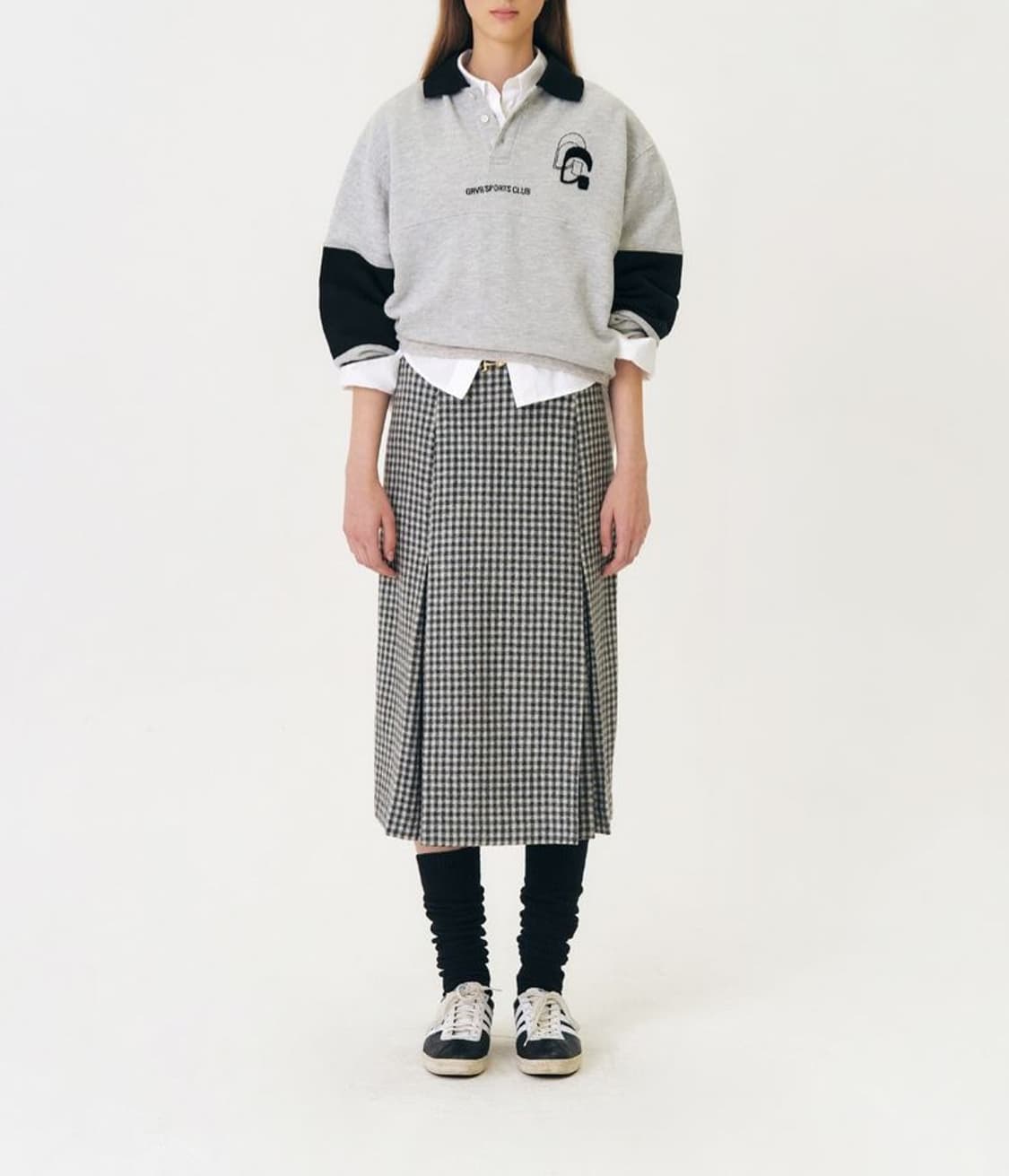 그로브 grove 배색 맨투맨 상품이미지1