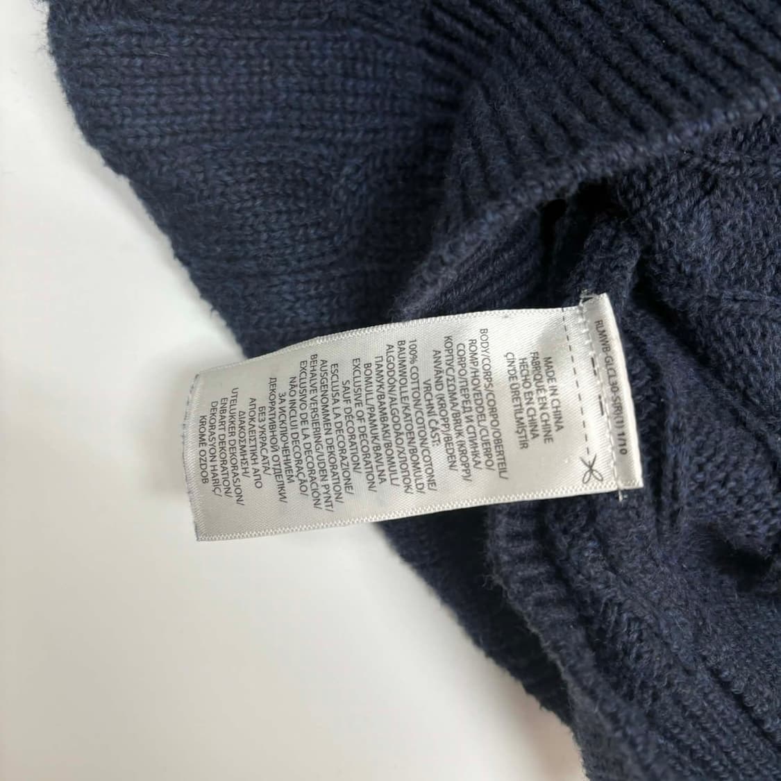 [L] 폴로 랄프로렌 케이블 블랙 하프집업 매장판 코튼 니트 스웨터 상품이미지5