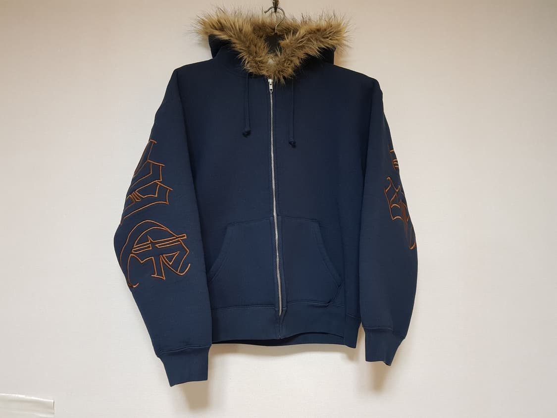 슈프림 포우 퍼 후드 집업 티셔츠 네이비 25FW 상품이미지2