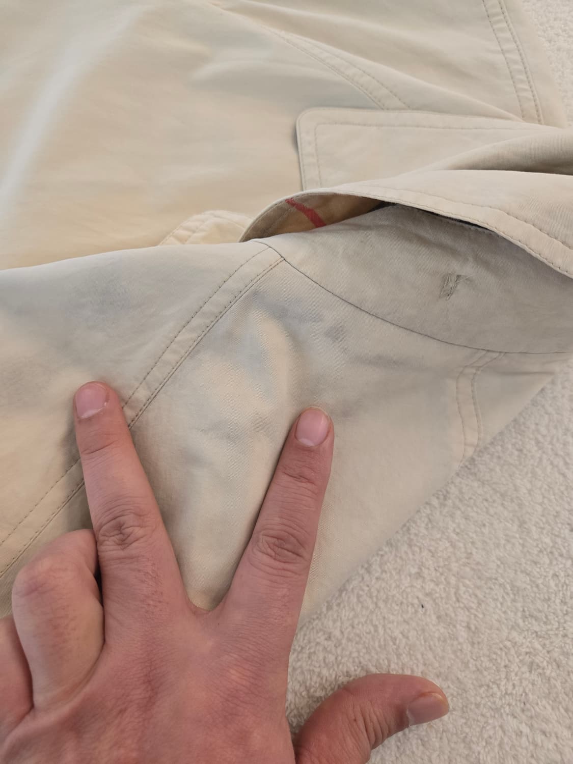 버버리 베이지 트렌치 하프코트 XL 상품이미지8