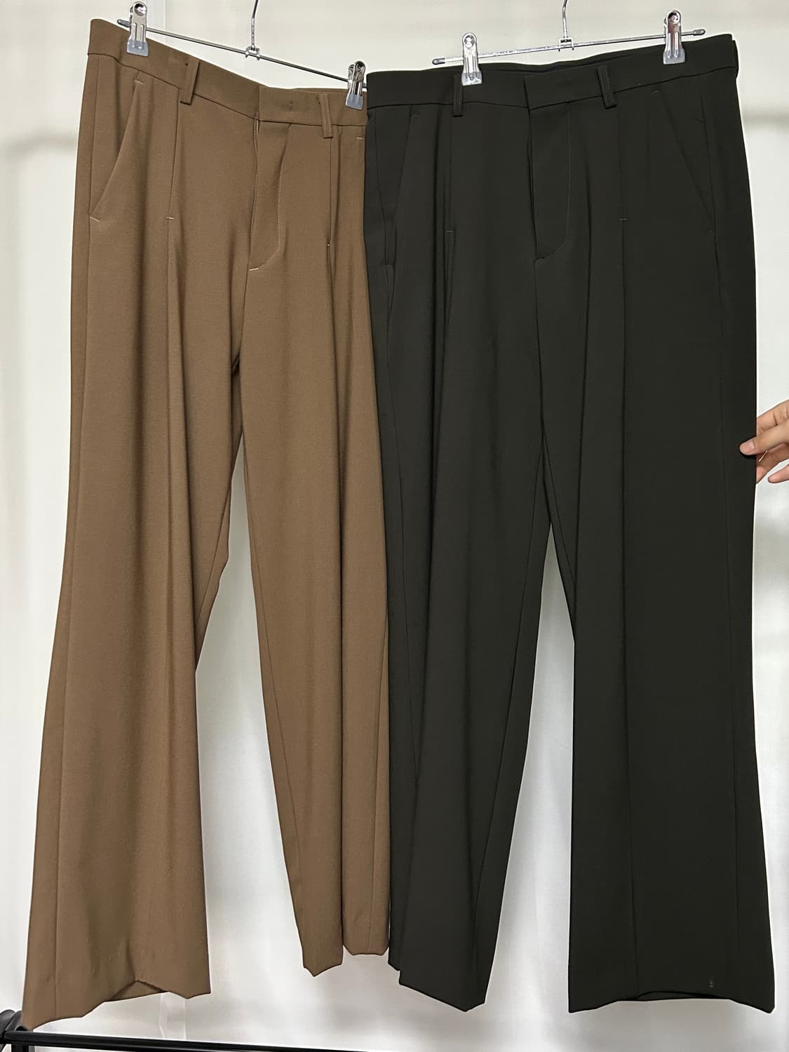 딥 브라운 핀턱 와이드 슬랙스 상품이미지6