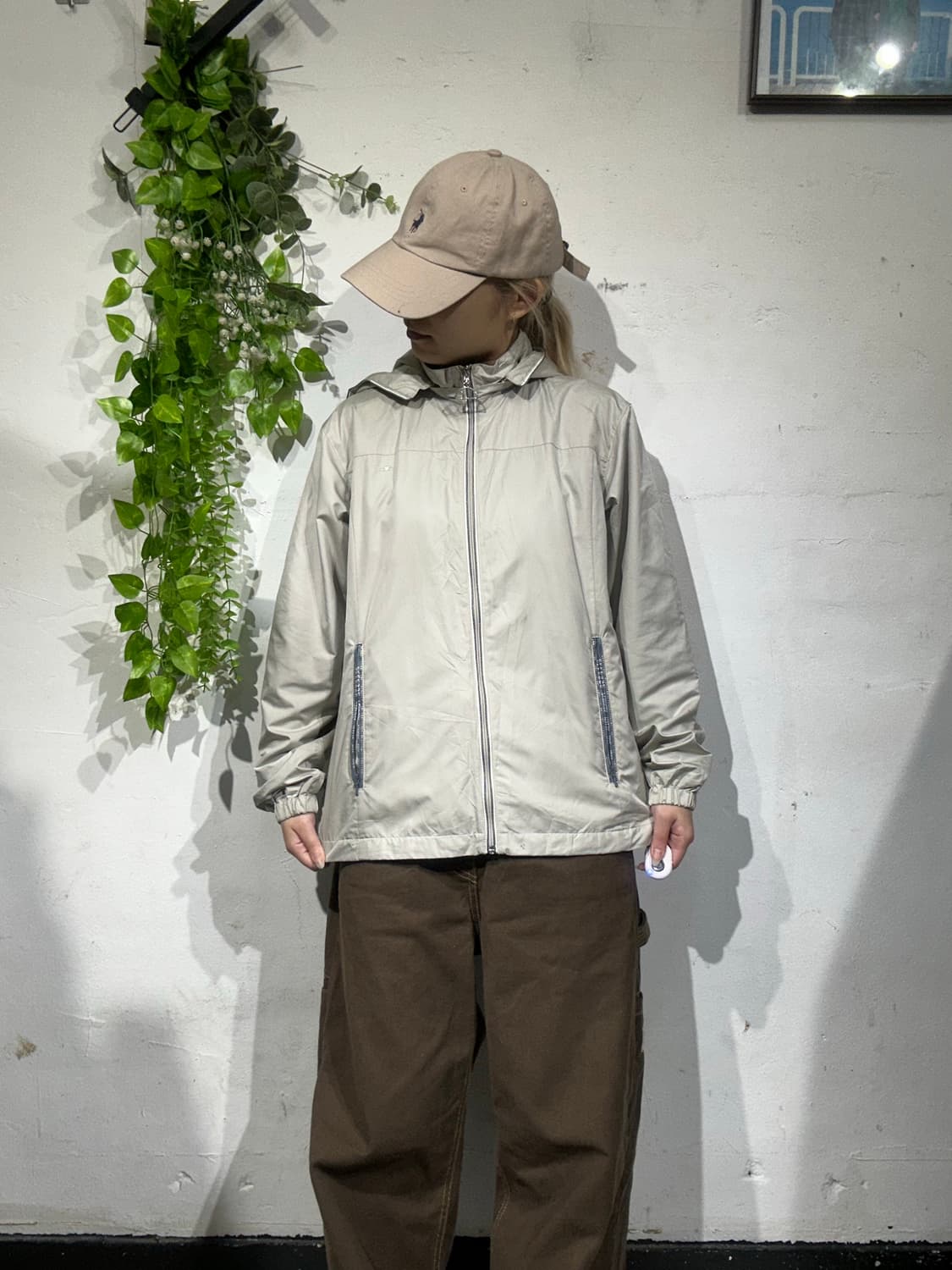 엘레쎄 라이트 그레이 후드 바람막이 자켓 L 상품이미지2