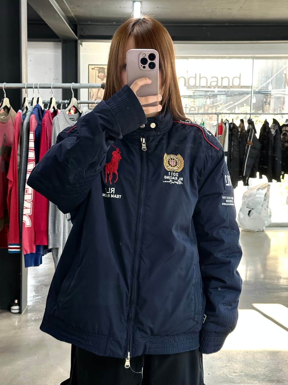 폴로랄프로렌 US 빅포니 넥버튼 레이싱 투웨이점퍼2XL 상품이미지4