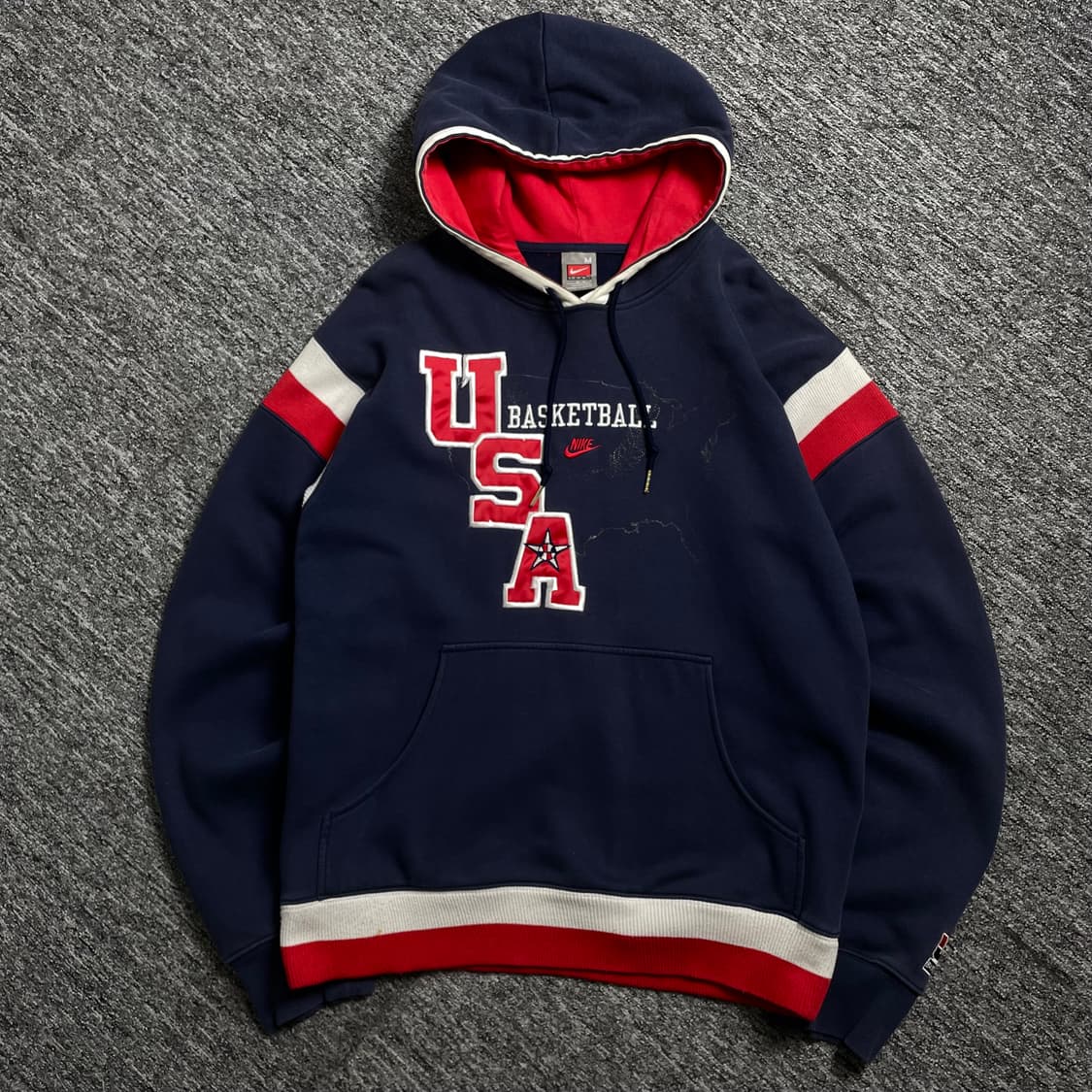 00s 나이키 USA 바스켓볼 빅로고 레트로 후드 티셔츠y 2296 상품이미지2