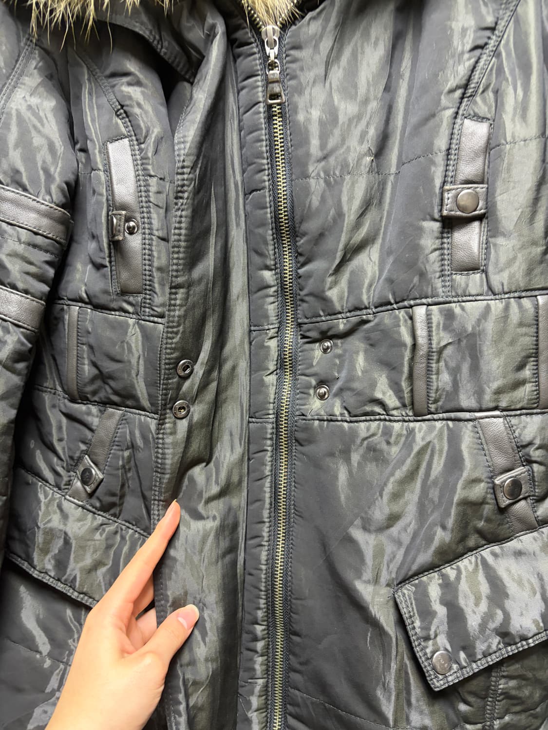 퍼 패딩 코트 상품이미지3