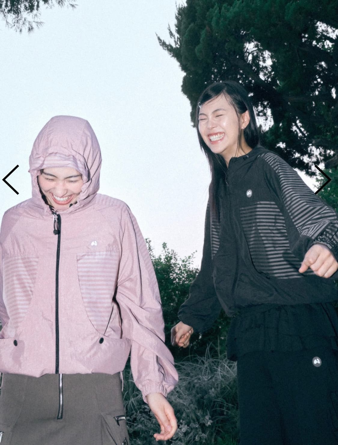 허그유어스킨) Stripe wind-breaker (Ash pink) 상품이미지2