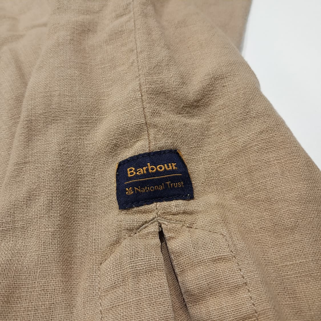 CK057 L 바버 린넨코튼 플리츠포켓 샌드브라운 셔츠 남방 상품이미지5