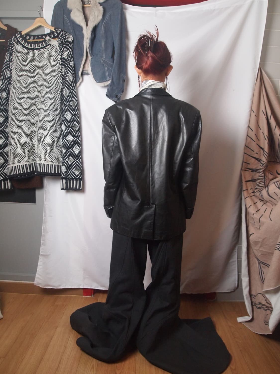 빈티지 카우 레더 자켓 상품이미지7