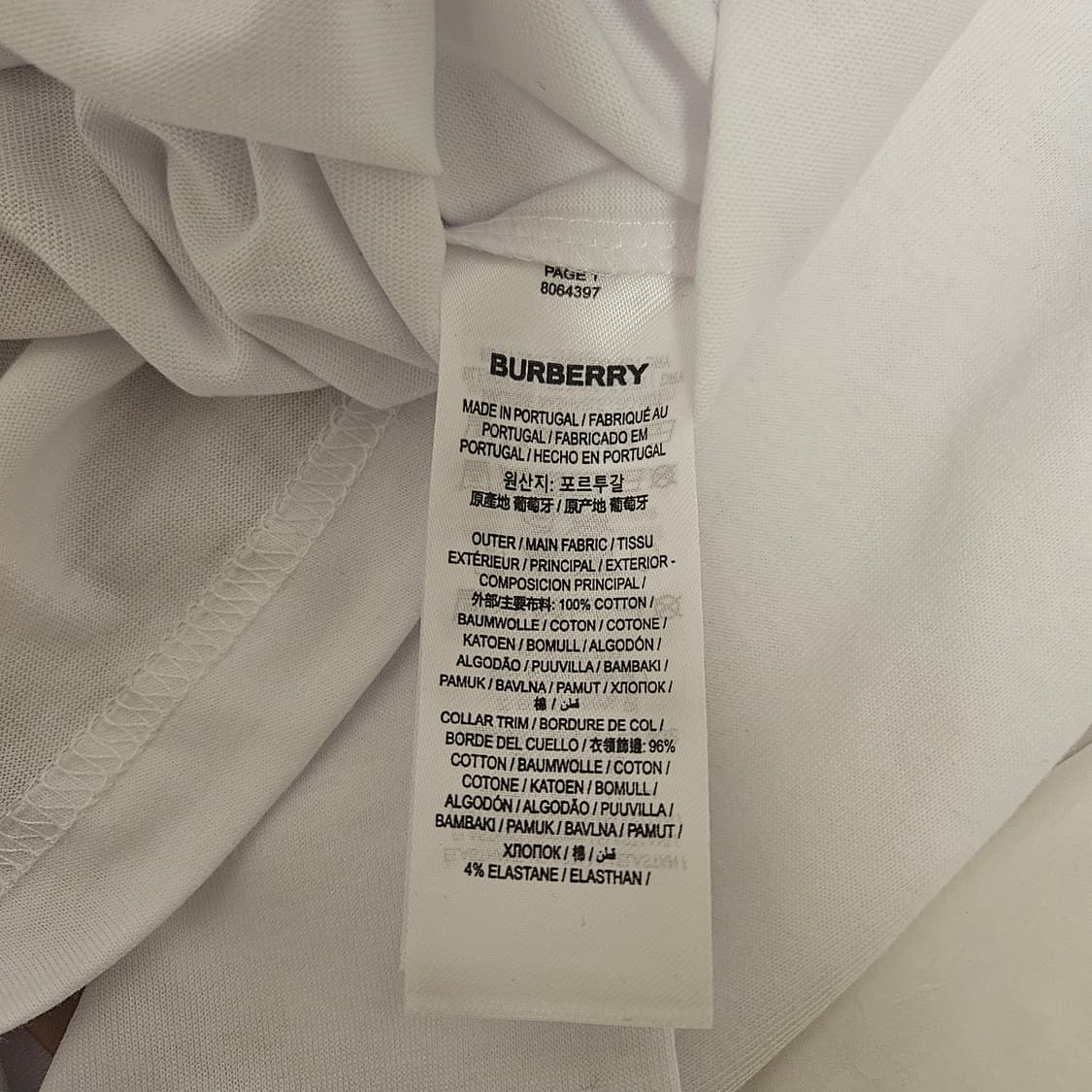 버버리 프로섬 라벨 코튼 티셔츠 화이트 M 상품이미지7