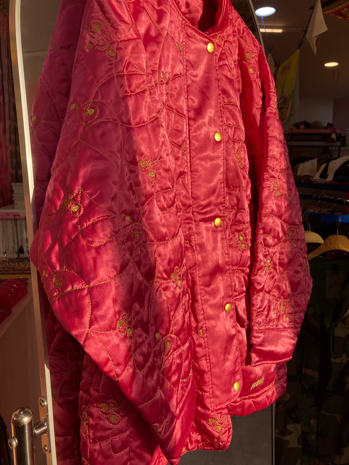 핑크 자수 패딩 상품이미지3