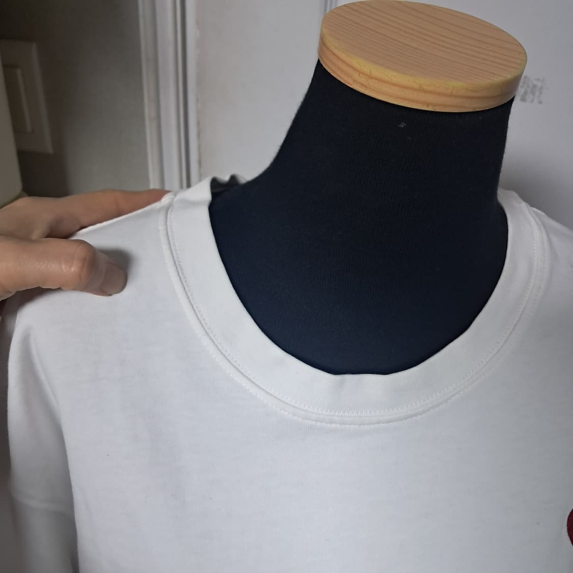 아미 AMI 하트 로고 화이트 반팔티 XL 루즈핏 상품이미지7