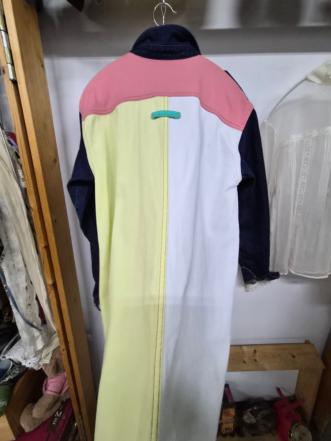 마쥬 컬러블록 데님 원피스 상품이미지3