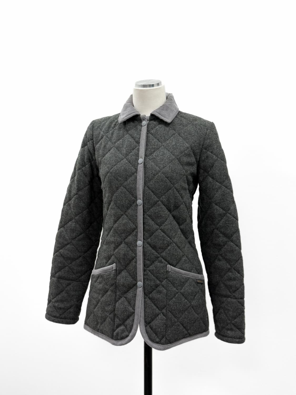 라벤햄 메리노 램스울 퀼팅 자켓 그레이 상품이미지5