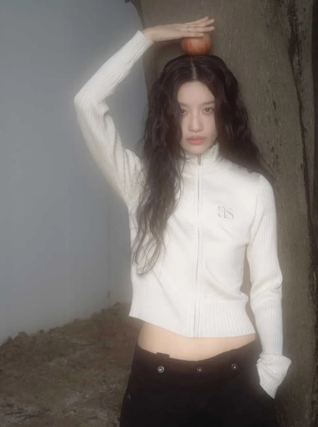 애즈온 마론 니트 집업 베이지 상품이미지1