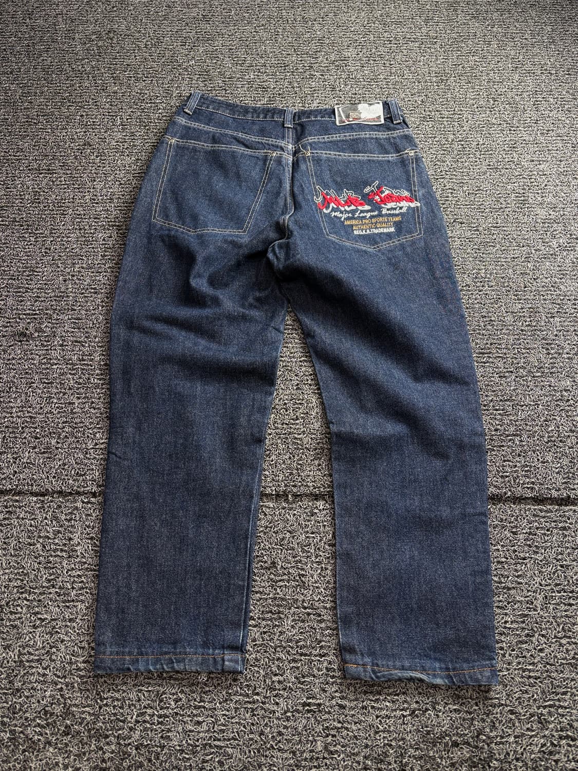 00s MLB 올드스쿨 자수 힙합 와이드 데님 팬츠 2921 상품이미지5