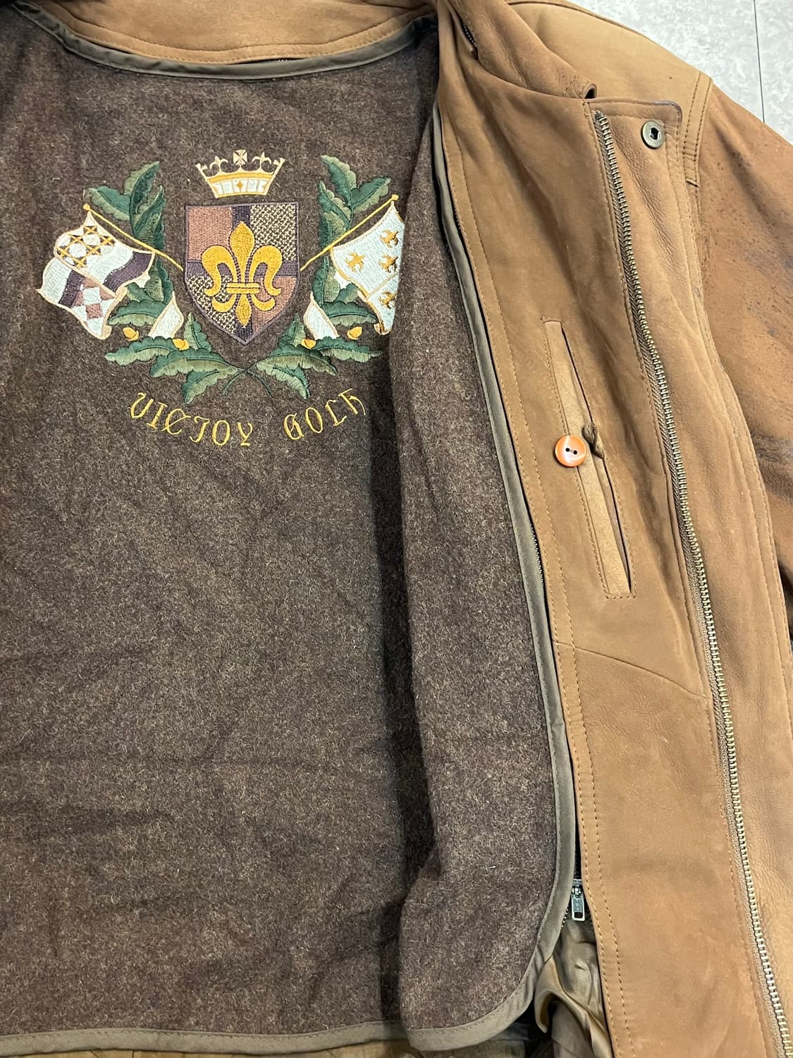 빈티지 양가죽 스웨이드 자켓 브라운 100 #csz2638 상품이미지4