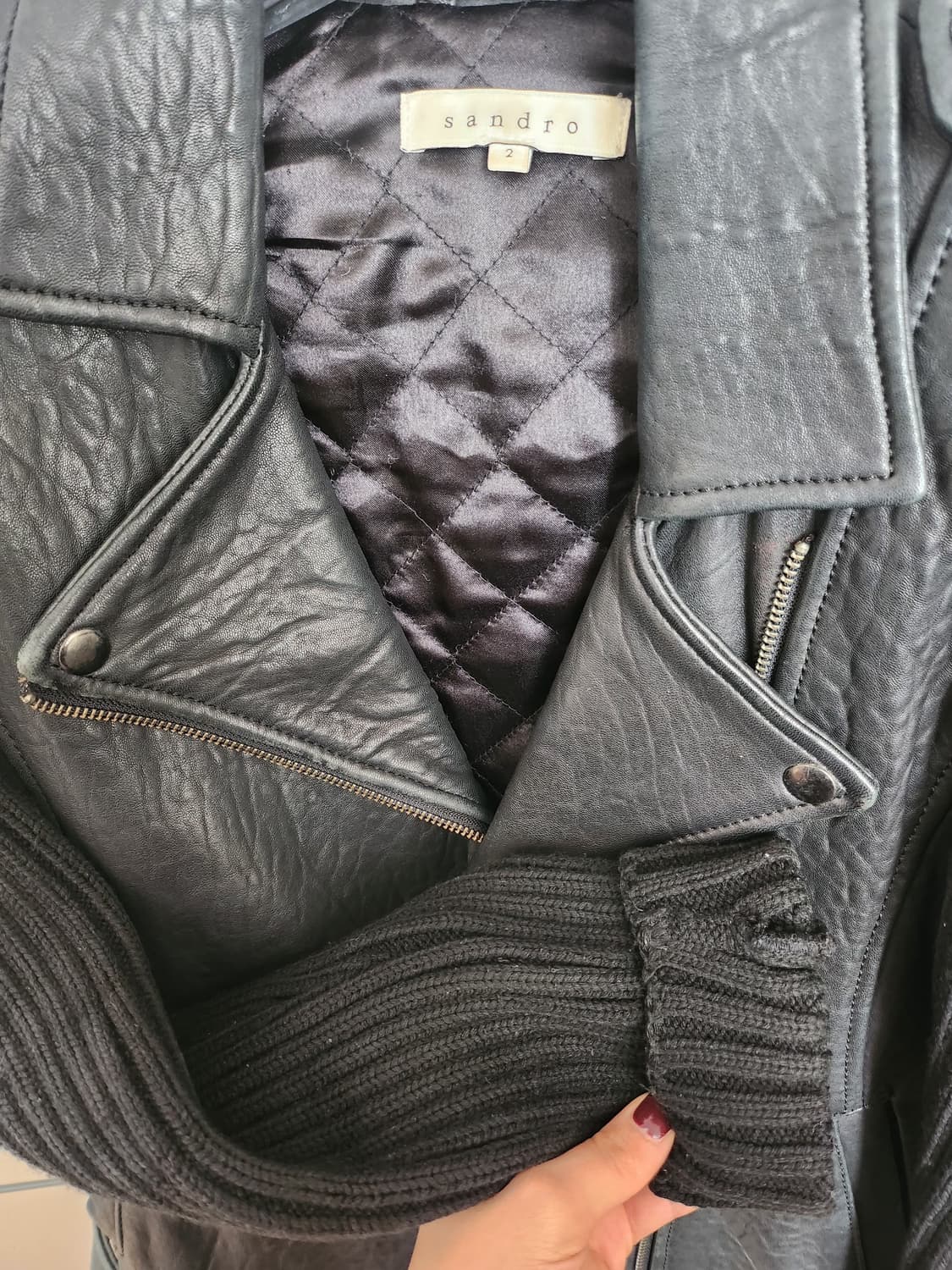 산드로 니트콤비 라이더 자켓 상품이미지3