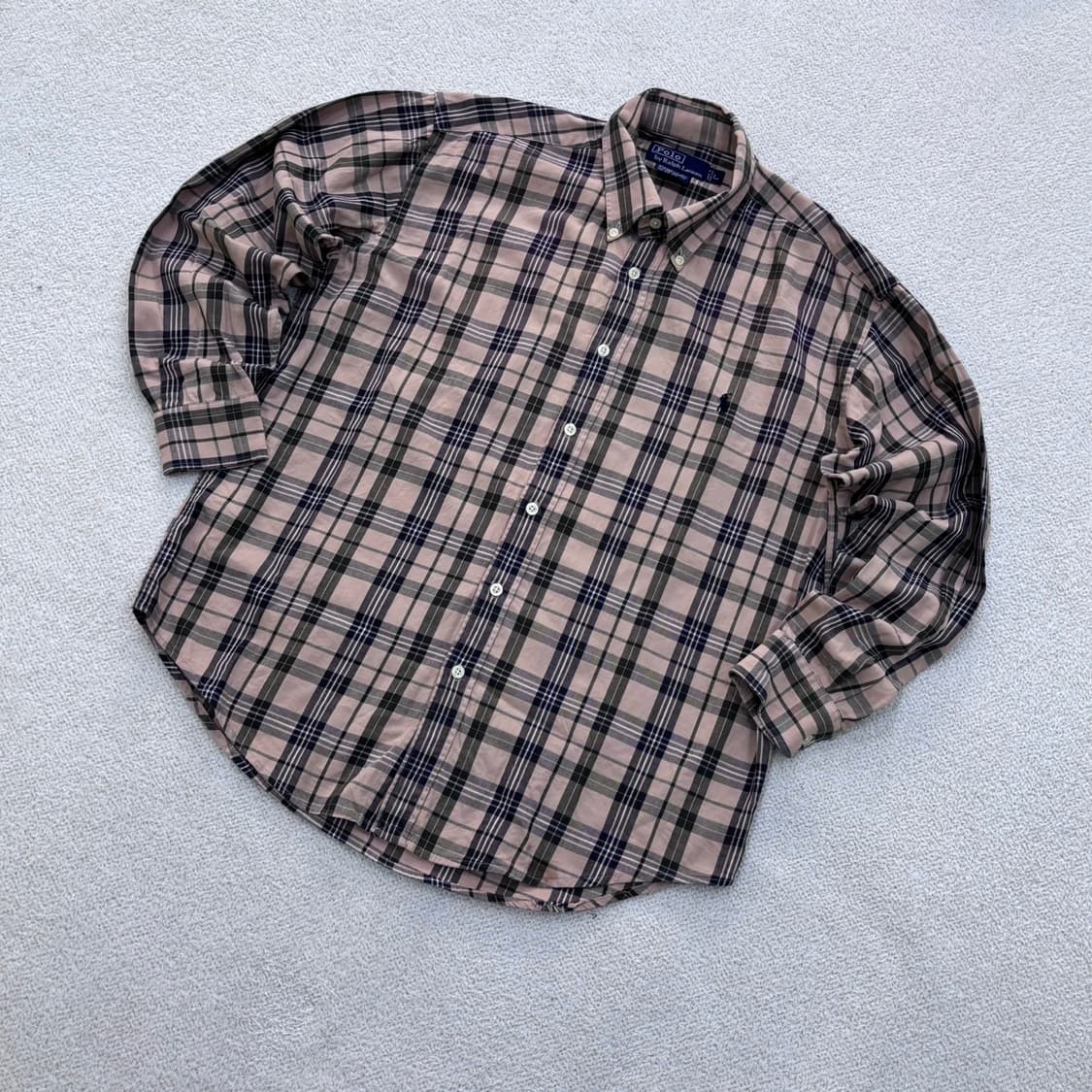 L 폴로랄프로렌 버튼 다운 체크 셔츠 0423E 상품이미지1