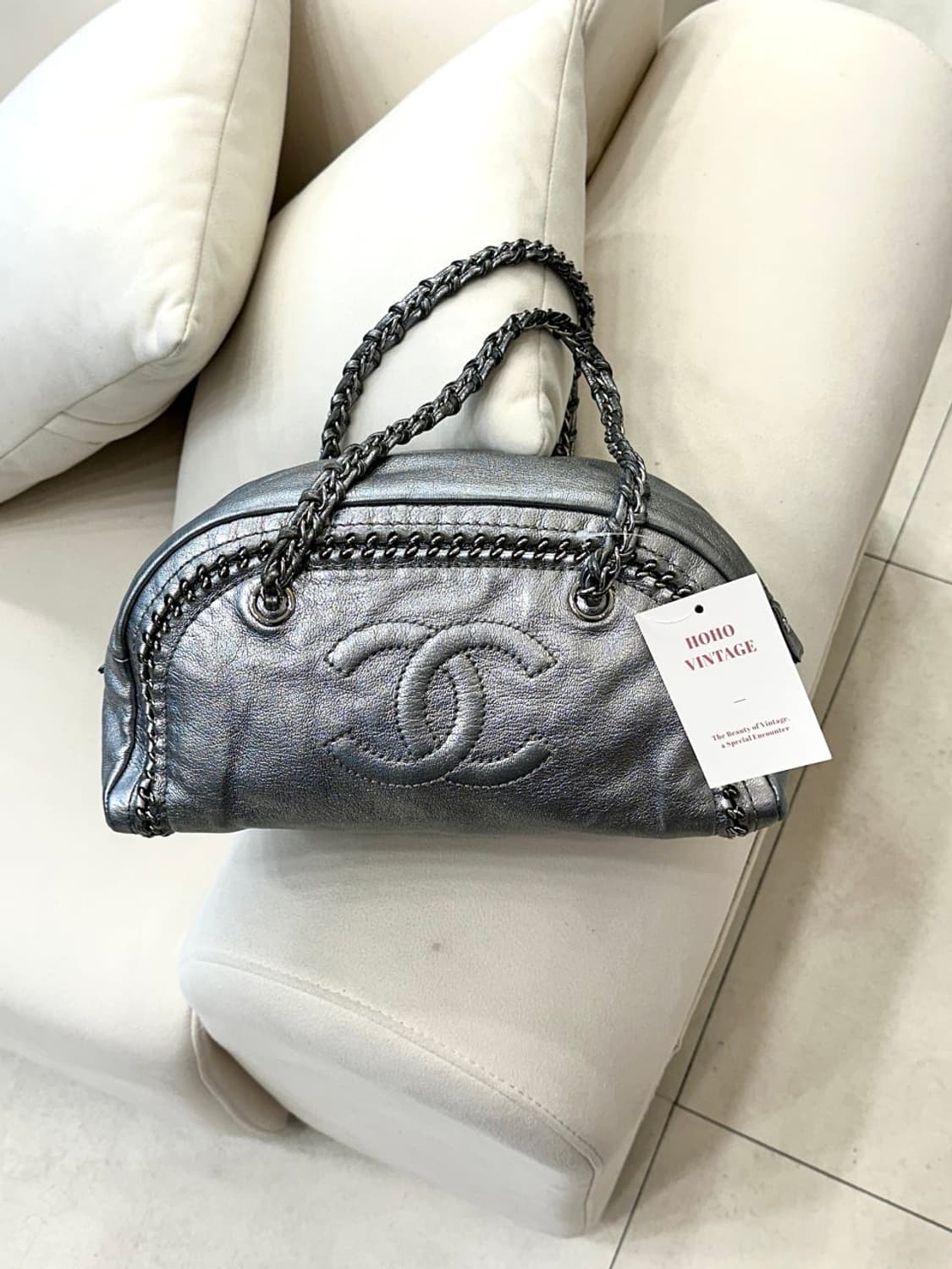 샤넬 실버 럭스 바이 볼링백 (정품) 상품이미지1